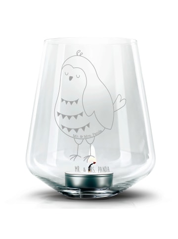 Mr. & Mrs. Panda Teelichthalter Eule Zufrieden ohne Spruch in Transparent