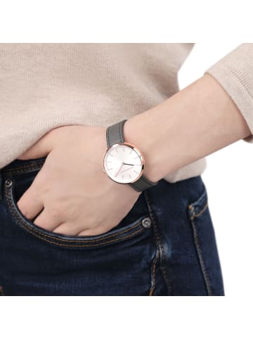 Tom Tailor Quarzuhr Edelstahl, IP gold in Grau