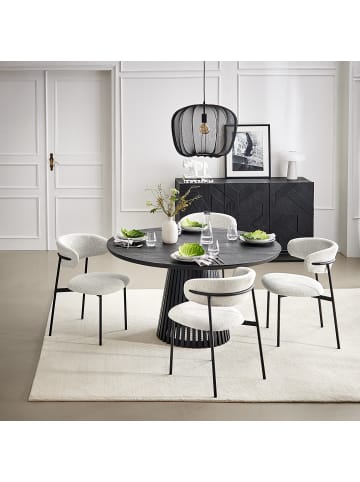 home24 home24 Polsterstuhl 2er-Set im modernen Stil in Hellgrau
