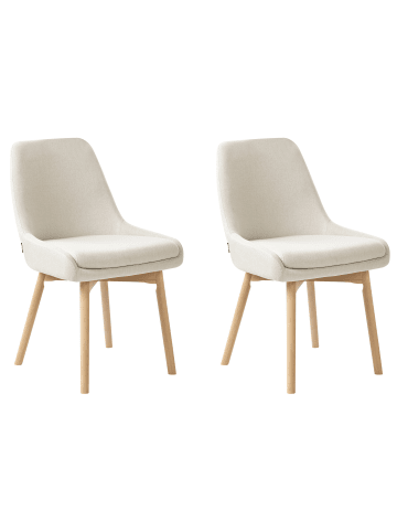 Beliani 2er-Set Esszimmerstuhl MELFORT in Weiß/Braun