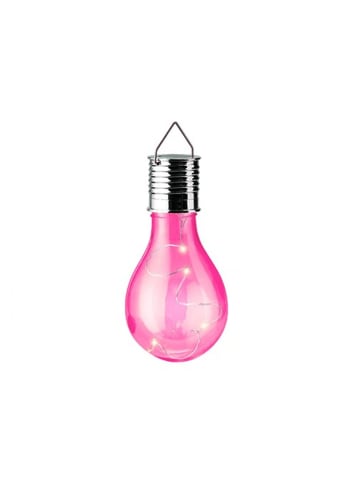 MARELIDA LED Solar Glühbirne GLOW in pink - H: 14cm