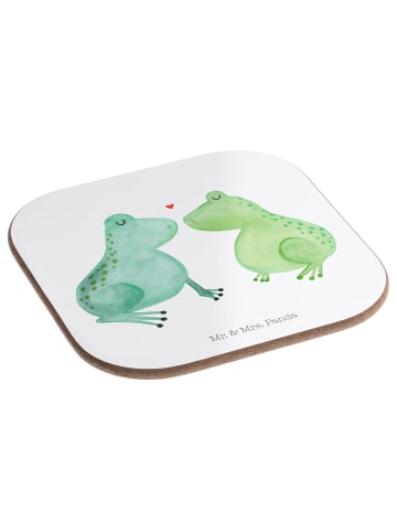 Mr. & Mrs. Panda Untersetzer für Gläser Frosch Liebe ohne Spruch in Weiß