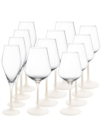 Villeroy & Boch 12er Set Wein- und Sektgläser Set Manufacture Rock Blanc in weiß-transparent
