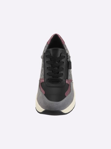 Heine Sneaker in grau-schwarz-bordeaux