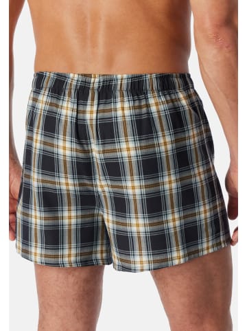 Schiesser Boxershorts Web in Grau / schwarz / ocker