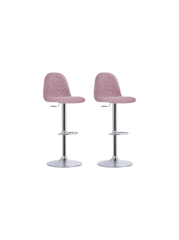 byLiving 2er-Set: Barstuhl Casino in Rosa-  41 (B) x 52,5 (L) x 88,5-110 (H) cm