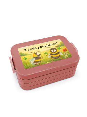 Mr. & Mrs. Panda MEPAL Bentobox Bienen Paar Design mit Spruch in Rot Pastell