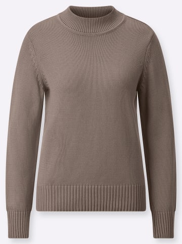WITT WEIDEN Stehkragenpullover in taupe-meliert