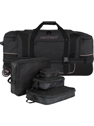 normani normani Reisetrolley 120-150 L mit Kleidertaschen in Schwarz/Rosa