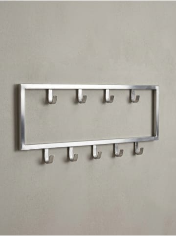 KADIMA DESIGN Wandgarderobe aus poliertem Stahl in Silber, platzsparend, stilvoll