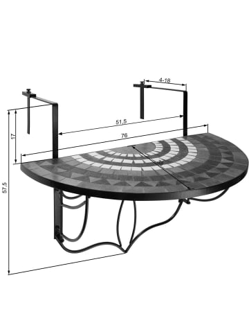 möbel-direkt Balkontisch zum Einhängen Tonio in grün