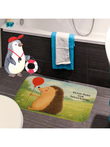 Mr. & Mrs. Panda Duschvorleger Igel Luftballon Design mit Spruch in Weiß