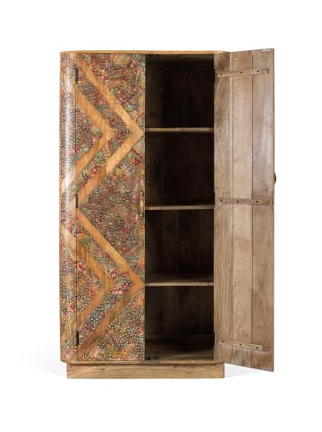 Giner y Colomer Kleiderschrank aus massivem Mangoholz mit zwei Türen 170 cm in Brown