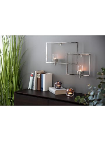 Fink Wanddekoration "Escala" mit Glas in Silber - H. 38 cm - B. 60 cm