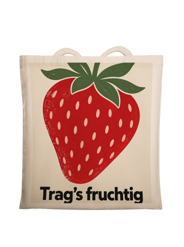 Shopping Tasche Erdbeere minimalistisch Design ... in Weiß
