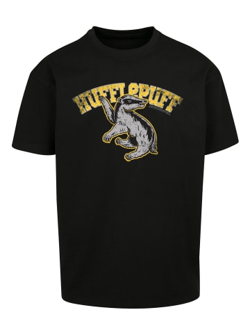 F4NT4STIC Heavy Oversize T-Shirt Harry Potter Hufflepuff Sport Emblem in schwarz