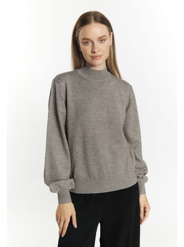 DreiMaster Damen Strickpullover in Grau Melange