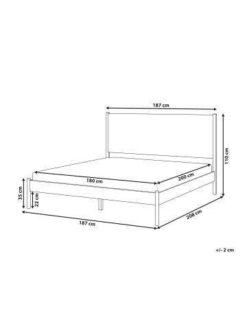 Beliani Doppelbett BRUNEMONT in Braun - (W) 187 x (H) 110 x (L) 208 cm