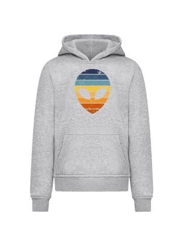 F4NT4STIC Hoodie Alien Sonnenuntergang Retro in grau meliert