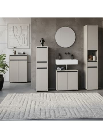 KADIMA DESIGN Badmöbel Set 5-tlg. XXL Badschrank Unterschrank Badkommode Badset in Steingrau
