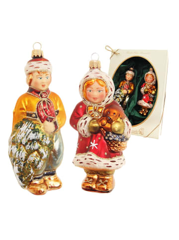 Krebs Glas Lauscha 2er-Set: Baumschmuck-Glasornament in Bunt