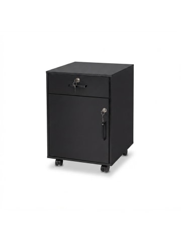 relaxdays Rollcontainer in Schwarz - (B)40 x (H)57 x (T)40 cm