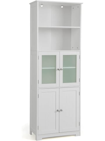 COSTWAY Badezimmerschrank 163cm in Weiß