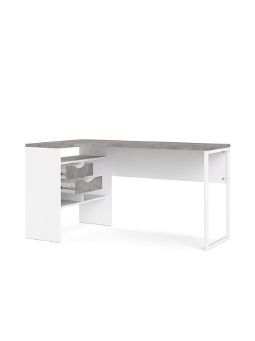 ebuy24 Schreibtisch Plus Weiß 145 x 81 cm