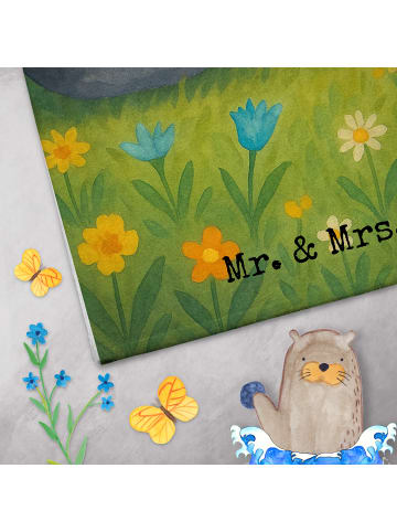 Mr. & Mrs. Panda Handtuch Pinguin Pärchen Design ohne Spruch in Weiß