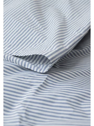 MELA Perkal Kopfkissenbezug Style MAJULI Stripes in blau - naturweiss gestreift