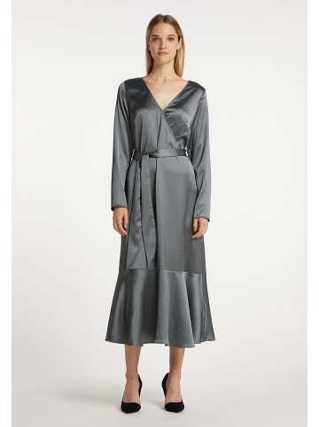 DreiMaster Damen Blusenkleid in Grau Oliv