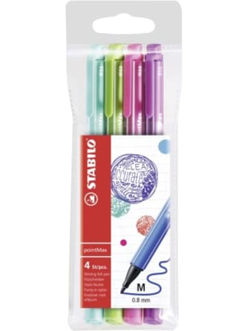 STABILO Papeterie/PBS - Filzschreiber - STABILO pointMax - 4er Pack - Designfarben - ei