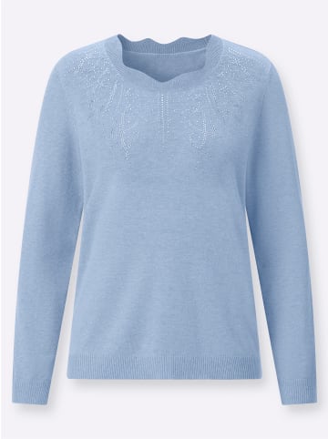 WITT WEIDEN Langarm-Pullover in eisblau-meliert