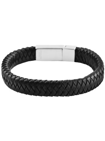 Adeliás Unisex Armband aus Leder 22 cm in schwarz