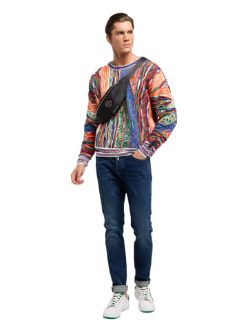 Carlo Colucci Rundhalspullover Di Palo in Navy / Orange