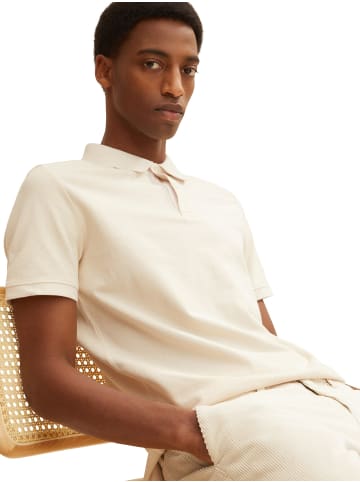 Tom Tailor Tom Tailor Shirt Basic T-Shirt mit Polokragen und Knopfleiste in weiß