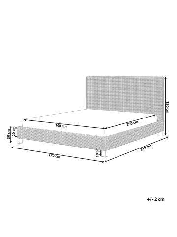 Beliani Doppelbett SALBRIS in /Braun - (W) 172 x (H) 120 x (L) 213 cm