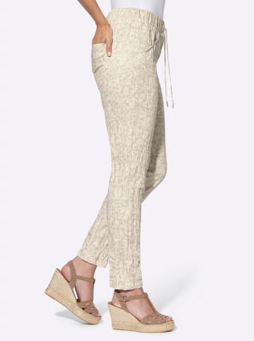 Heine Druck-Hose in champagner-beige-bedruckt