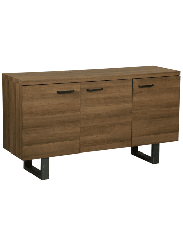 Beliani Sideboard TIMBER in Braun/Grau - (W) 140 x (H) 79 x (L) 42 cm