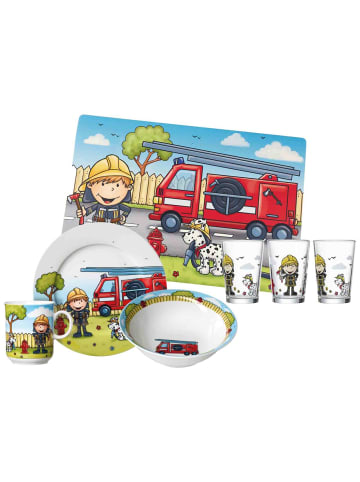 Ritzenhoff & Breker 7-tlg. Geschirr-Set mit Kinderbecher Feuerwehrmann Bernie in Bunt – in bunt