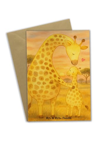 Mr. & Mrs. Panda Grußkarte Giraffe Kind Design ohne Spruch in Weiß