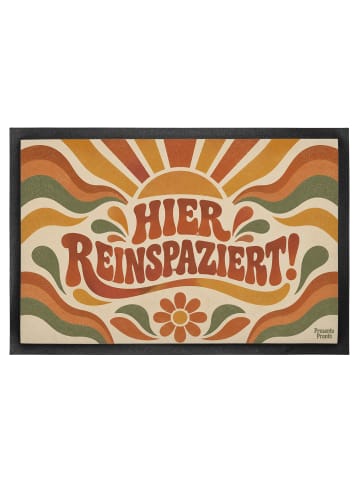 Mr. & Mrs. Panda Schmutzfangmatte Fußmatte retro Design mit Spruch in Weiß
