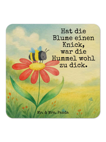 Mr. & Mrs. Panda Bierdeckel Hummel Blume Design mit Spruch in Weiß