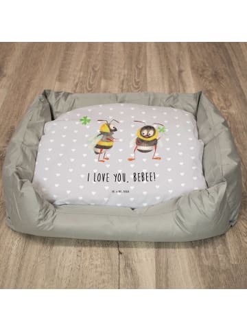 Mr. & Mrs. Panda Katzenkorb Bienen Paar mit Spruch in Grau Pastell