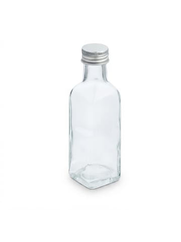 relaxdays 24 x kleine Flaschen in Transparent/ Silber - 100 ml