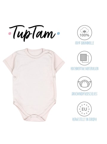 TupTam Baby Jungen Kurzarm Wickelbody 5er Set in beige Modell 1