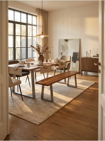 KADIMA DESIGN Esszimmerbank 160x40x45,5 cm Massivholz / Metall mit