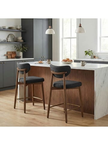 VASAGLE 2er-Set: Barhocker Mazie in Schwarz - (B)51.5 x (H)95.5 x (T)50 cm