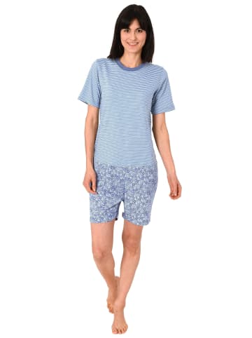 NORMANN Pflegeoverall kurzarm Reissverschluss - 56105 in blau