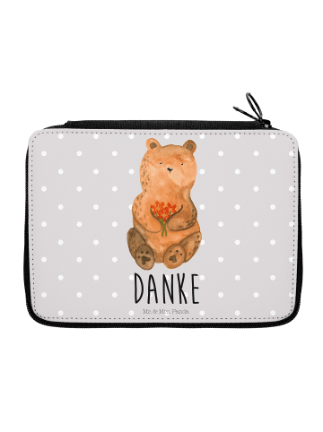 Mr. & Mrs. Panda Etui Bär Dankbar mit Spruch in Grau Pastell